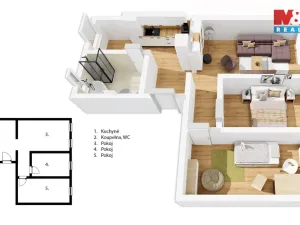 Prodej bytu 3+1, České Budějovice - České Budějovice 3, Nerudova, 68 m2
