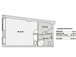 Pronájem bytu 1+kk, Brno, Svitavské nábřeží, 34 m2