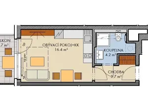 Prodej bytu 1+kk, Praha - Dolní Měcholupy, Honzíkova, 25 m2