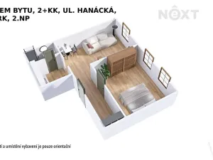 Pronájem bytu 2+kk, Šumperk, Hanácká, 37 m2