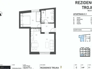 Prodej bytu 2+kk, Horní Planá, Náměstí, 47 m2