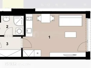 Pronájem bytu 1+kk, Praha - Hloubětín, Poděbradská, 33 m2