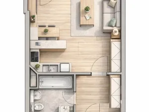 Pronájem bytu 1+kk, Praha - Hloubětín, Nepelova, 29 m2