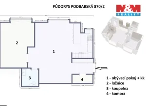 Pronájem bytu 2+kk, Praha - Bubeneč, Podbabská, 64 m2