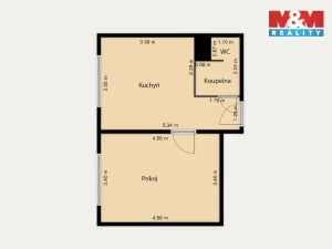 Prodej bytu 1+1, Cheb, Dvořákova, 37 m2