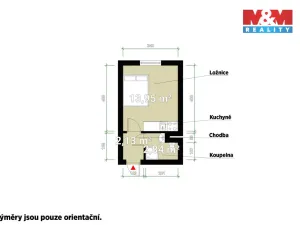 Prodej bytu 1+kk, Plzeň - Lobzy, Sousedská, 20 m2