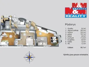 Prodej bytu 3+1, Ústí nad Labem - Ústí nad Labem-centrum, Resslova, 99 m2