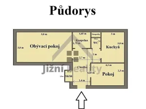Prodej bytu 2+1, České Budějovice, Komenského, 65 m2