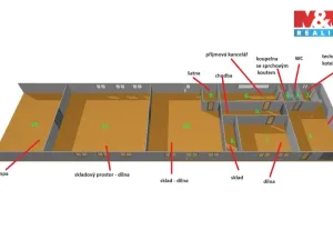 Pronájem skladu, Zubčice - Markvartice, 427 m2