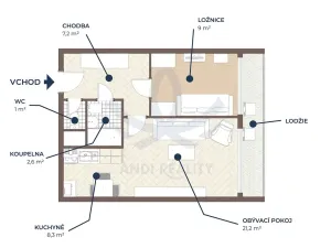 Pronájem bytu 2+kk, Mladá Boleslav, Havlíčkova, 45 m2