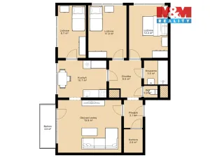 Prodej bytu 4+1, Trhové Sviny, Budovatelská, 82 m2