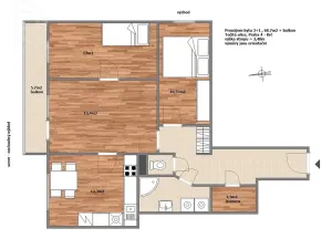 Pronájem bytu 3+1, Praha - Krč, Točitá, 69 m2