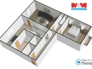 Pronájem bytu 2+1, Moravské Budějovice, Šafaříkova, 57 m2