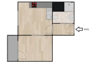 Pronájem bytu 1+1, Brno, Prokofjevova, 36 m2