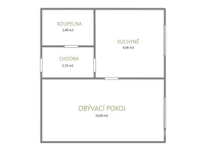 Pronájem bytu 2+kk, Litvínov, Horská, 42 m2