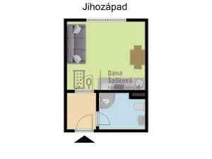 Pronájem bytu 1+kk, Jindřichův Hradec, sídliště U Nádraží, 25 m2