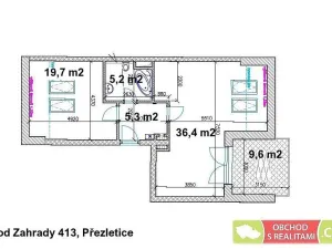 Pronájem bytu 2+kk, Přezletice, Pod Zahrady, 66 m2