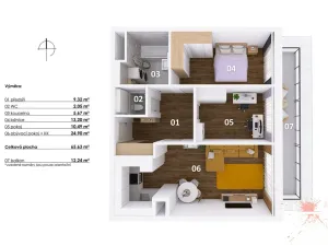 Prodej bytu 3+kk, Praha - Hloubětín, Laponská, 66 m2
