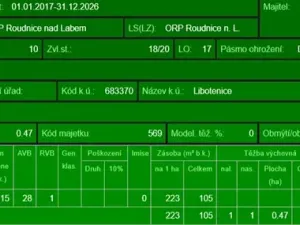 Prodej lesa, Libotenice, 63021 m2