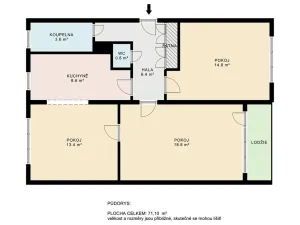 Pronájem bytu 3+1, Týnec nad Sázavou, Jílovská, 71 m2