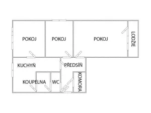 Prodej bytu 3+1, Bílina - Teplické Předměstí, Sídliště Za Chlumem, 65 m2