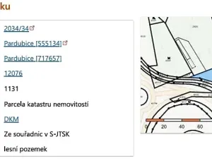 Prodej lesa, Pardubice, 2461 m2