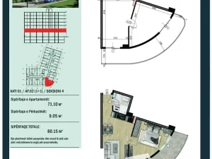 Prodej bytu 2+kk, Qerret, Albánie, 80 m2