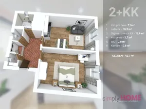 Prodej bytu 2+kk, Praha - Libeň, Kovářská, 42 m2