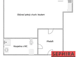 Pronájem bytu 1+kk, Praha, Pelhřimovská, 30 m2