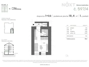 Prodej bytu 1+kk, Praha - Vysočany, Kolmá, 18 m2