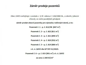Prodej pozemku pro bydlení, Záříčí, 811 m2