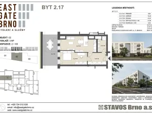 Prodej bytu 2+kk, Brno, Řípská, 52 m2