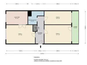 Prodej bytu 3+1, Pardubice, Družby, 78 m2