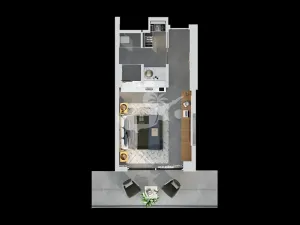 Prodej bytu 1+kk, Trikomo, Kypr, 37 m2