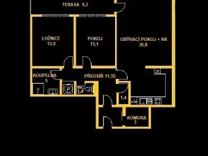 Pronájem bytu 3+kk, Brno, Kosmova, 95 m2