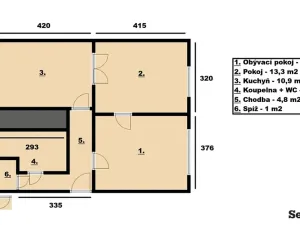 Pronájem bytu 2+1, Kolín, Bachmačská, 50 m2