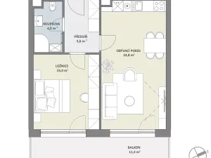 Prodej bytu 2+kk, Praha - Hlubočepy, Na Zlíchově, 52 m2