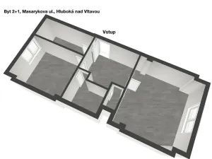 Pronájem bytu 2+1, Hluboká nad Vltavou, Masarykova, 50 m2