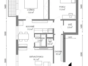 Prodej bytu 3+1, Jihlava, Královský vršek, 73 m2