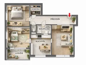 Pronájem bytu 3+1, Ústí nad Labem, Picassova, 67 m2