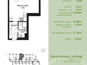 Prodej bytu 1+kk, Mariánské Lázně, Chebská, 28 m2
