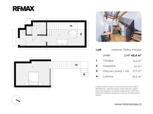 Pronájem bytu 2+kk, Praha - Nusle, Vrtbova, 42 m2