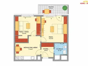 Prodej bytu 2+1, Praha - Hlubočepy, Gollové, 51 m2