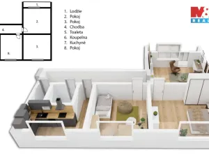 Prodej bytu 3+1, Poděbrady - Poděbrady II, Alešova, 69 m2