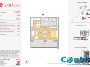 Pronájem bytu 2+kk, Praha - Modřany, Mezi vodami, 48 m2