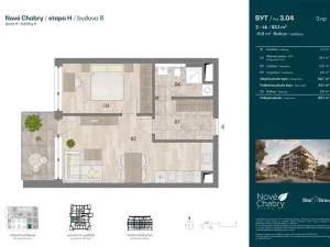 Prodej bytu 2+kk, Praha - Dolní Chabry, Kadaňská, 53 m2