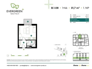Prodej bytu 1+kk, Praha - Ďáblice, Ďáblická, 32 m2