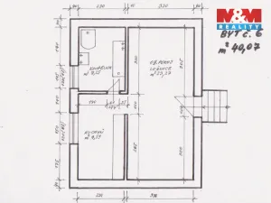 Pronájem bytu 1+1, Červené Pečky, Dobešovice, 40 m2
