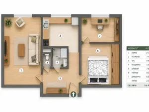 Pronájem bytu 2+1, Praha - Malešice, Cerhenická, 52 m2