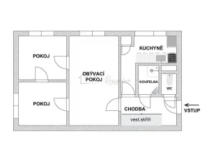 Prodej bytu 3+1, Vsetín, Luh, 61 m2